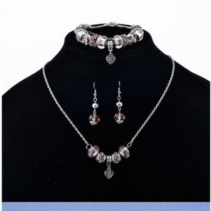 New Charm 3PC Alloy Jewelry Sets.  Pink or Purple!